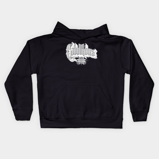 Vintage Columbus, OH Kids Hoodie by DonDota